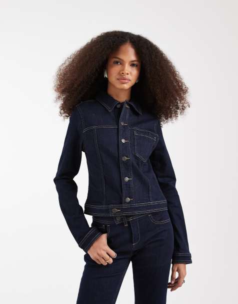 ASOS DESIGN - Giacca di jeans aderente lavaggio blu inchiostro in coordinato - view 1