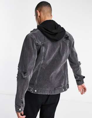 giacca di jeans con strappi