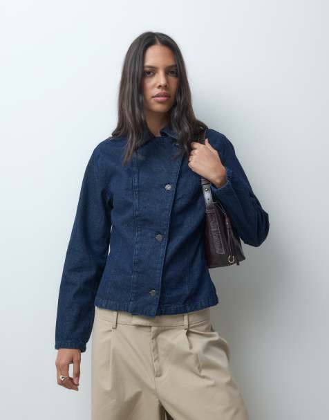 ASOS DESIGN giacca di jeans con vita stretta in rinse - view 1