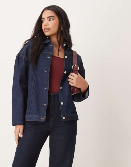 ASOS DESIGN - Giacca di jeans oversize color indaco