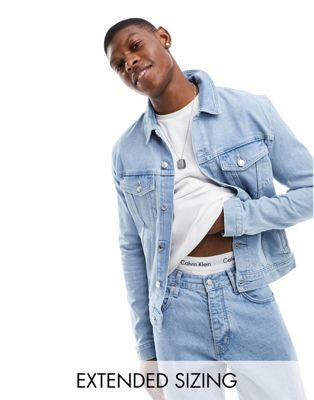 Giacca di jeans skinny lavaggio stone-wash chiaro Asos Uomo Abbigliamento Cappotti e giubbotti Giacche Giacche di jeans 