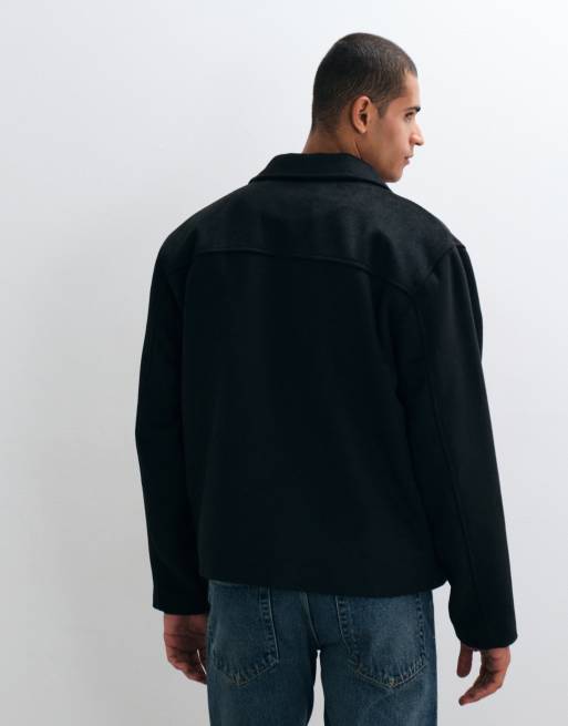 ASOS DESIGN giacca effetto lana nera, 3 di 5