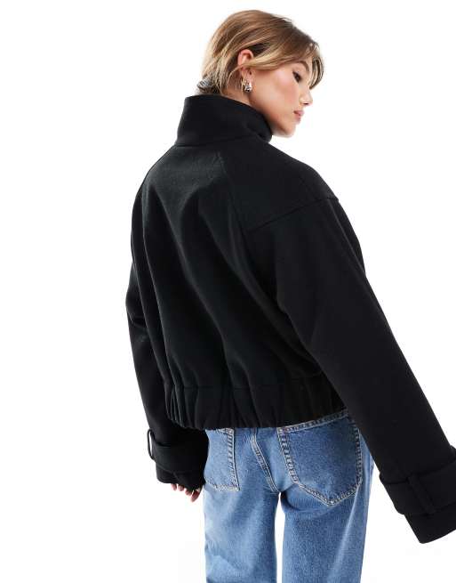 ASOS DESIGN - Giacca elegante nera con collo a imbuto, 3 di 4