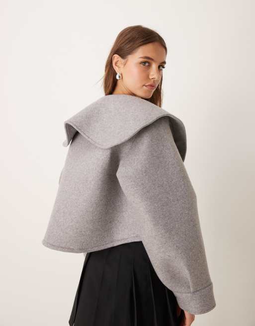 ASOS DESIGN - Giacca grigia con colletto oversize, 4 di 4