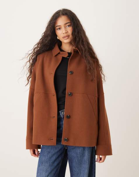 ASOS DESIGN - Giacca harrington elegante extra larga color ruggine - view 1