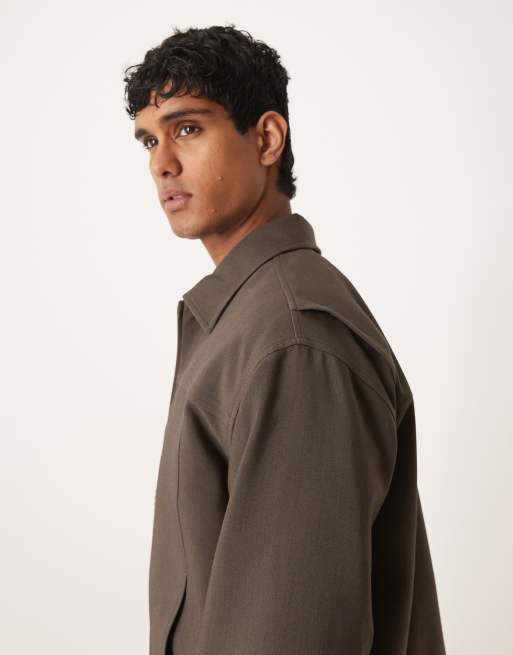 ASOS DESIGN - Giacca harrington elegante grigia, 4 di 5