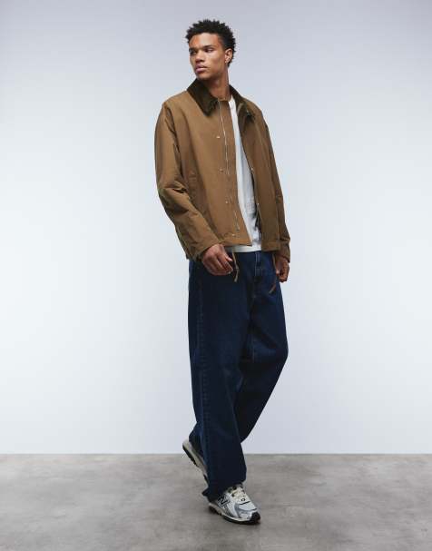 ASOS DESIGN - Giacca harrington kaki con colletto in tessuto a coste - view 1