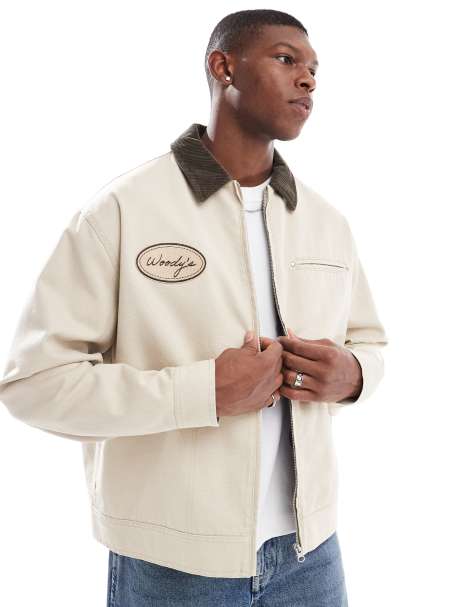ASOS DESIGN - Giacca harrington oversize color pietra slavato - view 1