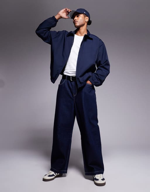 ASOS DESIGN - Giacca harrington oversize leggera blu navy