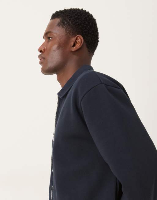 ASOS DESIGN - Giacca harrington squadrata vestibilità comoda color blu navy con zip, 4 di 5
