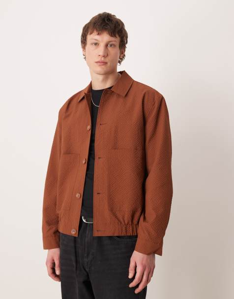 ASOS DESIGN - Giacca harrington testurizzata color ruggine - view 1