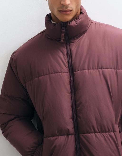ASOS DESIGN giacca imbottita bordeaux, 2 di 5