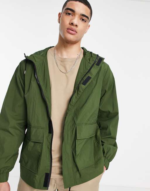 ASOS DESIGN - Giacca impermeabile verde