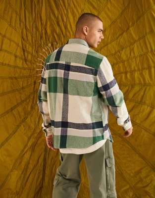 Giacca in flanella spazzolata a quadri-Verde - ASOS DESIGN Camicia donna  - immagine2