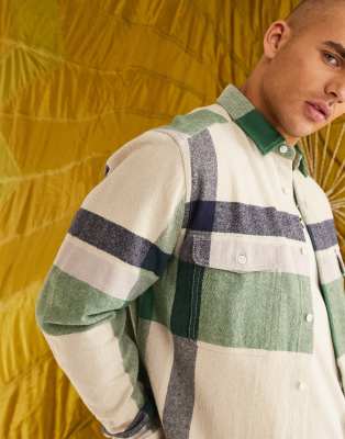 Giacca in flanella spazzolata a quadri-Verde - ASOS DESIGN Camicia donna  - immagine3