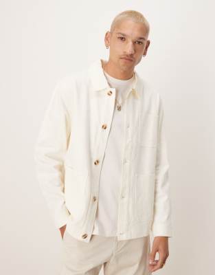 ASOS DESIGN - Giacca in misto lino premium bianca - view 1