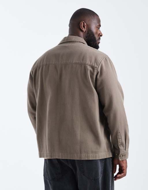 ASOS DESIGN - Giacca in twill di cotone pesante marrone, 3 di 5