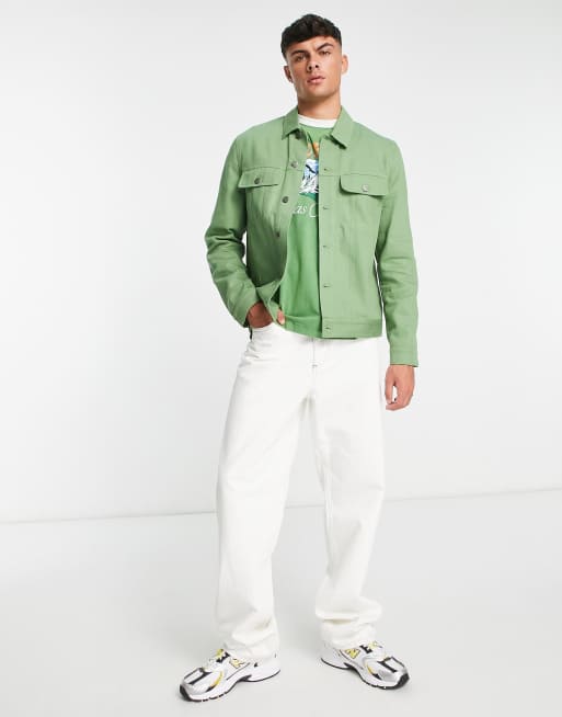 ASOS DESIGN - Giacca in twill verde slavato