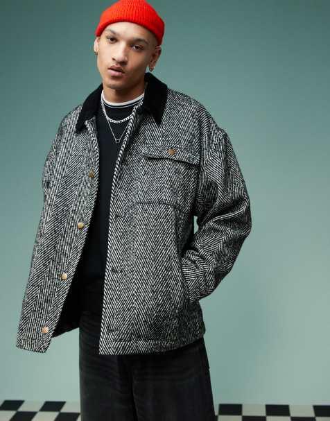 ASOS DESIGN - Giacca oversize effetto lana grigia - view 1