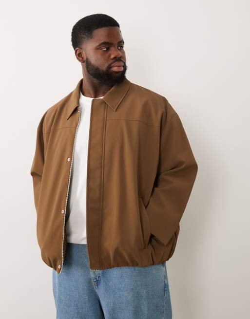ASOS DESIGN - Giacca oversize in camoscio sintetico marrone, 2 di 6