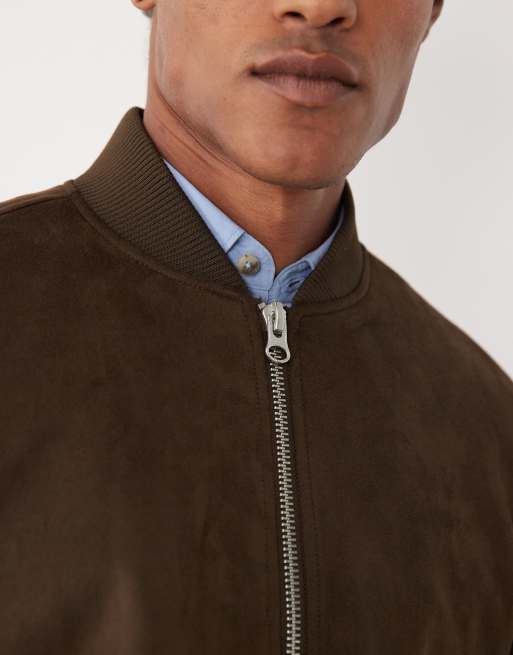 ASOS DESIGN - Giacca oversize in camoscio sintetico marrone, 3 di 5