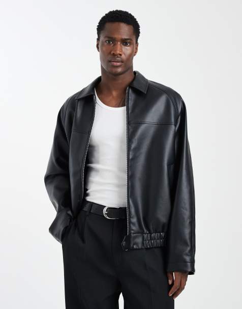 ASOS DESIGN - Giacca oversize in pelle sintetica nera - view 1