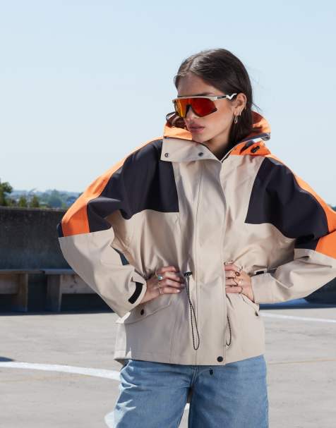 ASOS DESIGN - Giacca premium impermeabile color pietra e nera - view 1