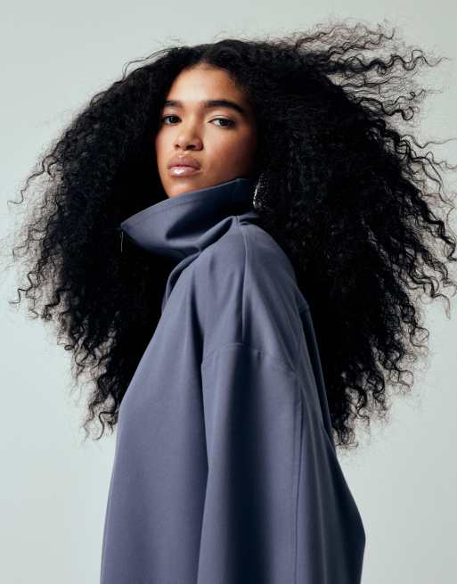 ASOS DESIGN - Giacca sartoriale con collo a imbuto blu in coordinato, 2 di 4