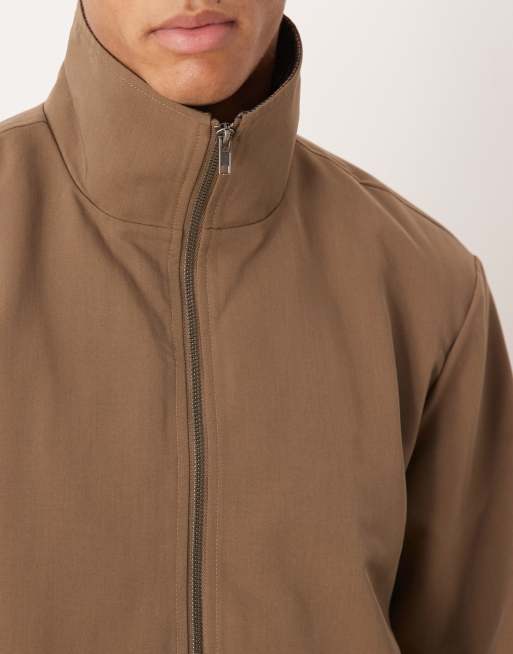ASOS DESIGN - Giacca sportiva elegante marrone con colletto a contrasto in coordinato, 5 di 5