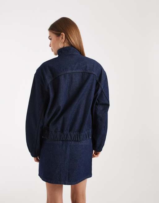 ASOS DESIGN - Giacca sportiva in denim rinse in coordinato, 4 di 4