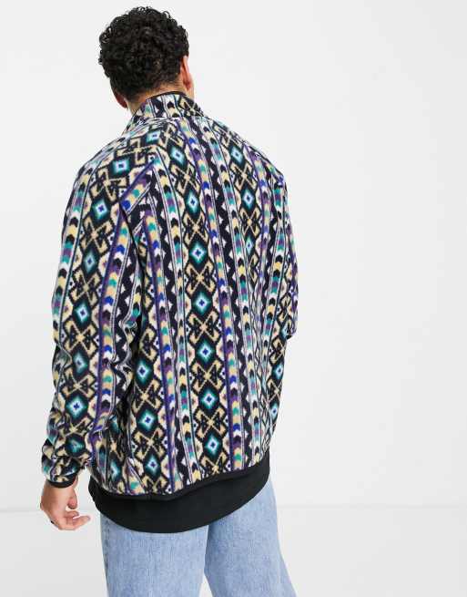 ASOS DESIGN - Giacca sportiva oversize in pile con motivo tie-dye, 2 di 4