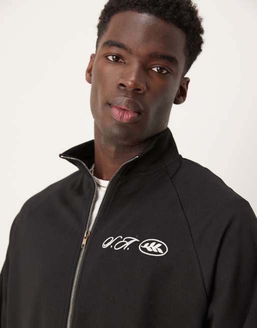 ASOS DESIGN - Giacca sportiva oversize in piqué nera, 3 di 4