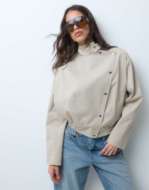 ASOS DESIGN giacca squadrata con collo a imbuto asimmetrico - view 1