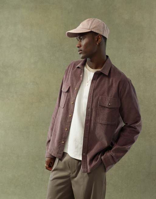 ASOS DESIGN - Giacca squadrata viola a coste
