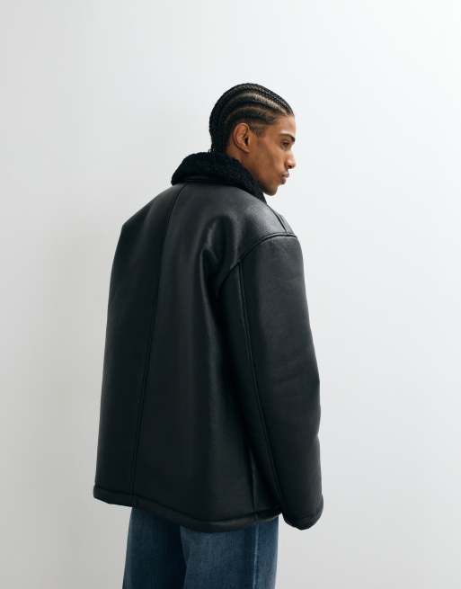 ASOS DESIGN - Giacca stile aviatore nera, 5 di 5