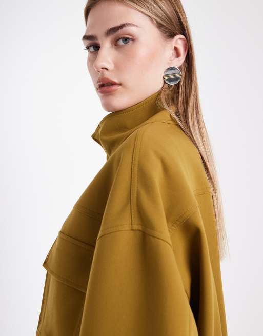 ASOS DESIGN - Giacca stile militare sartoriale color oliva con tasche applicate, 3 di 4