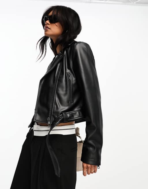 Asos top giacca pelle
