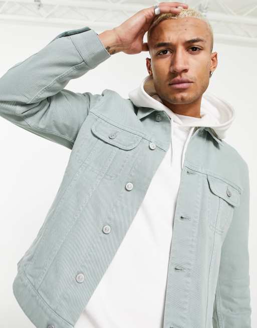 ASOS DESIGN - Giacca stile western regular verde sovratinto