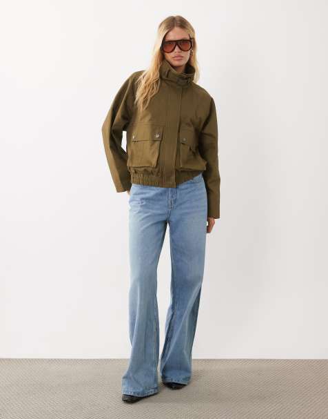 ASOS DESIGN giacca trench corta utility anni '80 in oliva - view 1