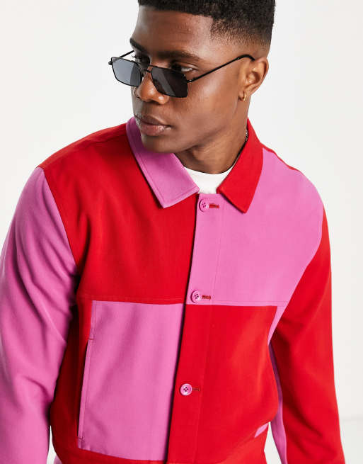 ASOS DESIGN - Coordinato elegante rosa e rosso color block, 2 di 3