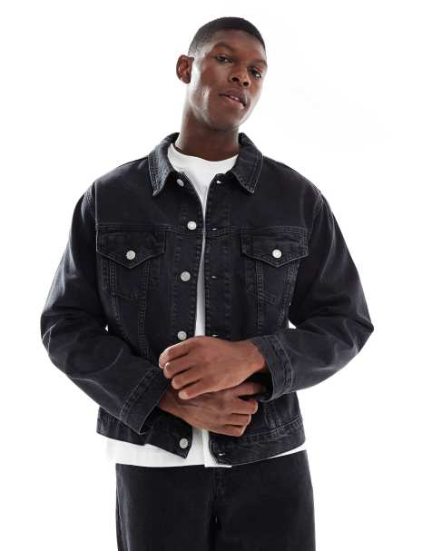 ASOS DESIGN - Giacca trucker in denim nera in coordinato - view 1