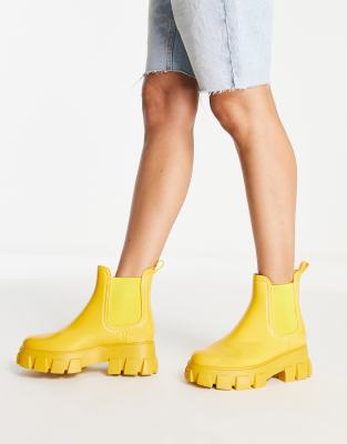 yellow chelsea rain boots