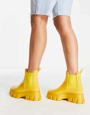 yellow chelsea rain boots