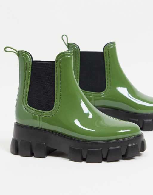 ASOS DESIGN – Giana – Khakifärgade grova chelseaboots i vattentåligt material