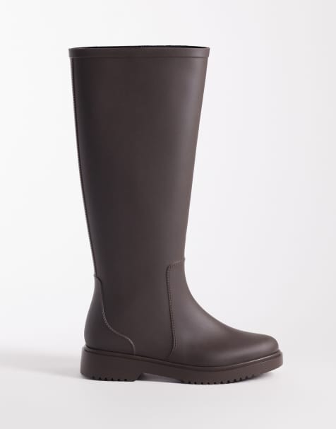 ASOS DESIGN - Gigi - Bottes en caoutchouc - Chocolat foncé - view 1