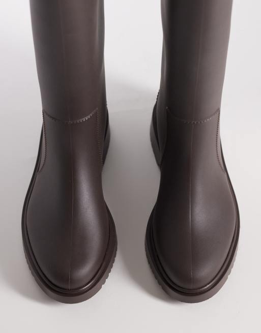 ASOS DESIGN - Gigi - Stivali da pioggia color cioccolato scuro, 2 di 4