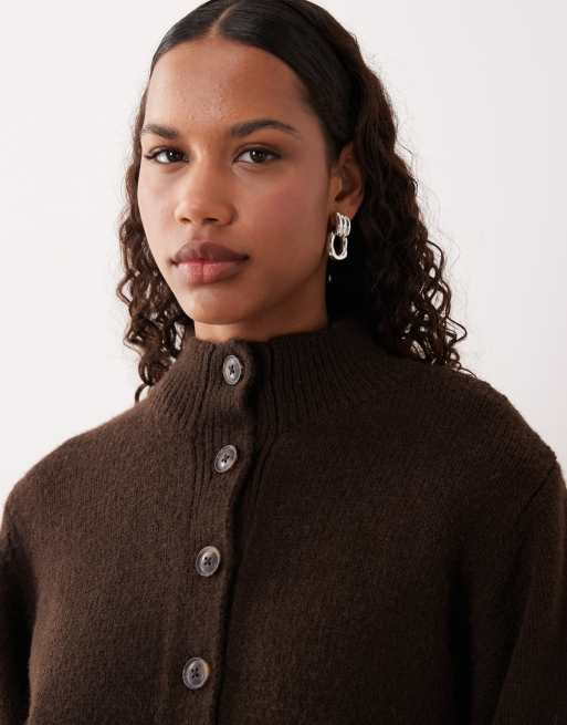 ASOS DESIGN - Gilet à col montant - Chocolat, 4 de 4