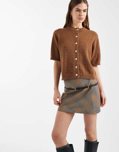 ASOS DESIGN - Gilet à manches courtes et bords roulés - Caramel - view 1