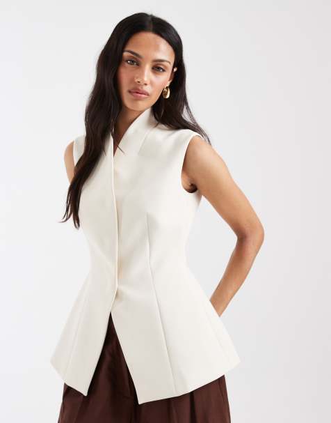 ASOS DESIGN - Gilet avvolgente color avorio - view 1