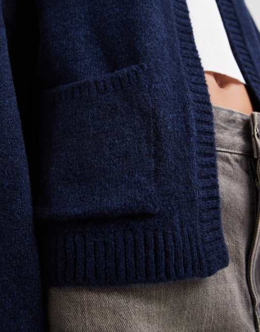 ASOS DESIGN - Gilet bord à bord en maille avec poches plaquées - Bleu marine, 2 de 4